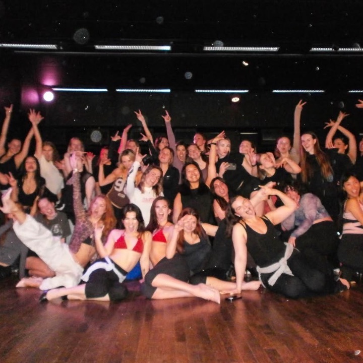 Dancers laughing during a class